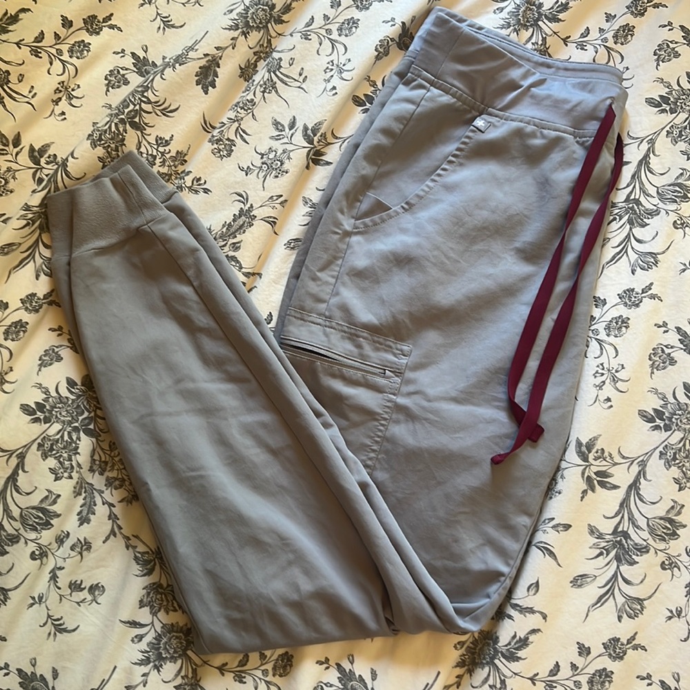 FIGS medium TALL cement Zamora scrub joggers